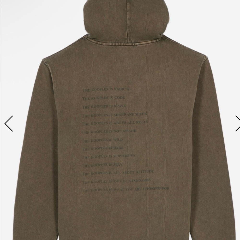 The Kooples What Is Kooples Men's Olive Hoodie vintage look army green M or L - Picture 5 of 10